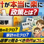 家計が本当に楽になる政策とは何か？選挙で見るべき条件を整理して解説！