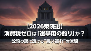 【2026衆院選】消費税ゼロは「選挙用の釣り」か？公約の裏に透ける“言い逃れ”の伏線
