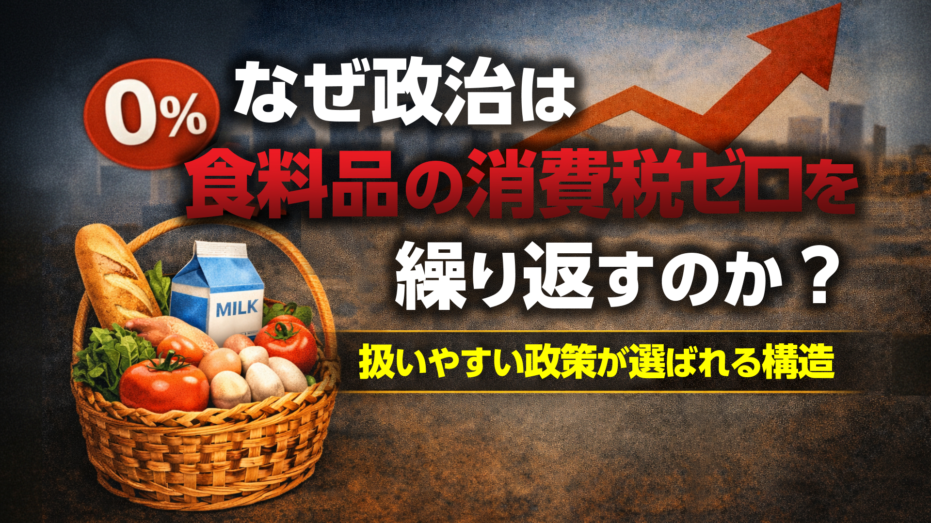 「食料品の消費税ゼロ」を政治はなぜ繰り返すのか?扱いやすい政策が選ばれる構造