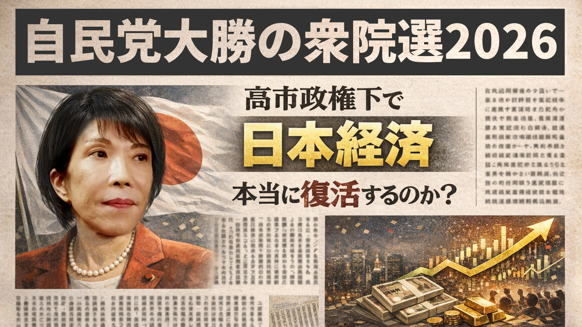 自民党大勝の衆院選2026｜高市政権下で日本経済は本当に復活するのか？